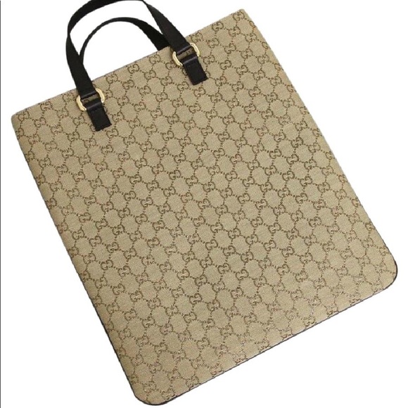 Gucci Handbags - Gucci GG beige canvas top handle Tote handbag